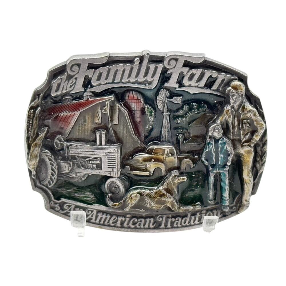 C+J Inc. The Family Farm - An American Tradition Farm Theme Belt Buckle